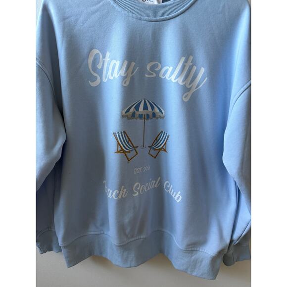 Gilli Stay Salty beach social club crewneck women's size large - Picture 4 of 4